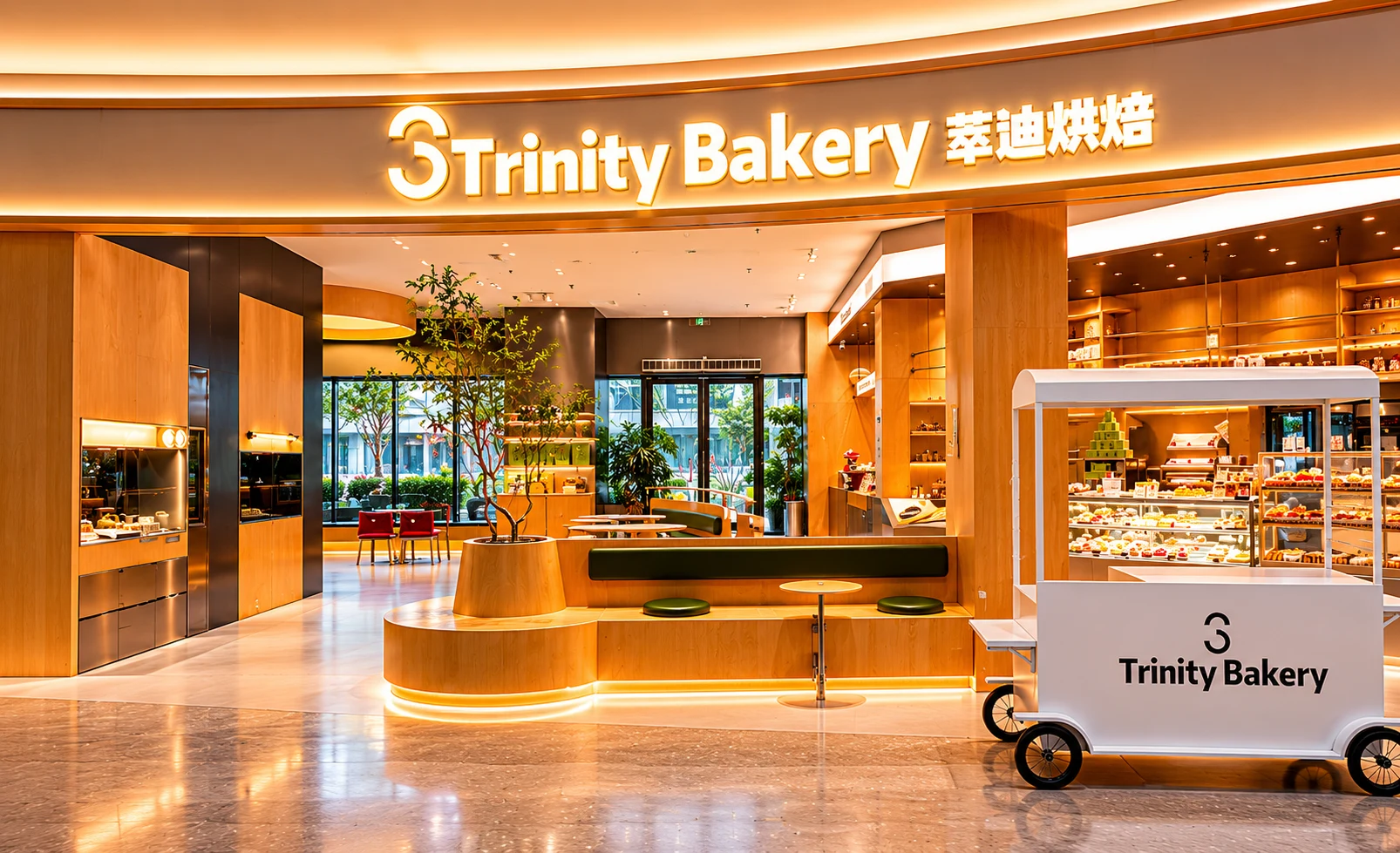 萃迪烘焙明亮温暖的门店空间